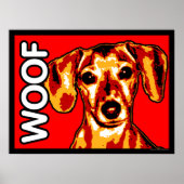 Dachshund WOOF Poster (Voorkant)