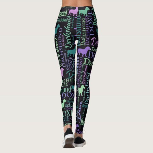 Dachshund Word Art Leggings (Achterkant)