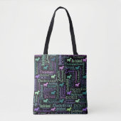 Dachshund Word Art Tote Bag (Voorkant)