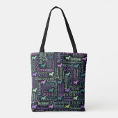 Dachshund Word Art Tote Bag (Achterkant)