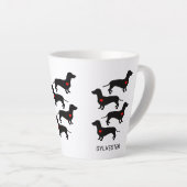 Dachshund Worst Hond Hart Gepersonaliseerd Latte Mok (Rechterhoek)