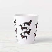 Dachshund Worst Hond Hart Gepersonaliseerd Latte Mok (Voorkant)