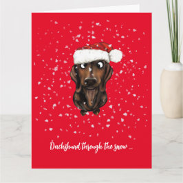 Dachshund, Worst Hond Kerstmis Kaart