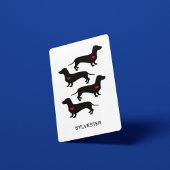 Dachshund Worst Hond Rood Hart Aangepaste Naam Pokerkaarten