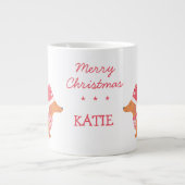 Dachshund worst hondenliefhebber cadeau Kerst Grote Koffiekop (Voorkant)