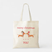 Dachshund worst hondenliefhebber cadeau Kerst Tote Bag (Achterkant)