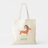 Dachshund worst hondenliefhebber cadeau Kerst Tote Bag (Achterkant)