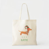 Dachshund worst hondenliefhebber cadeau Kerst Tote Bag (Voorkant)
