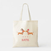 Dachshund worst hondenliefhebber cadeau Kerst Tote Bag (Achterkant)