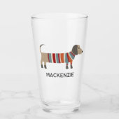 Dachshund Worst Wiener Hond Gepersonaliseerd Glas (Voorkant)