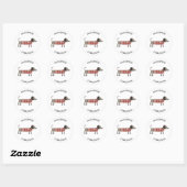 Dachshund Worst Wiener Hond Gepersonaliseerd Ronde Sticker (Vel)