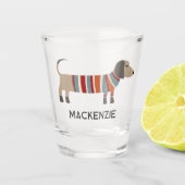 Dachshund Worst Wiener Hond Gepersonaliseerd Shot Glas (Voorkant)