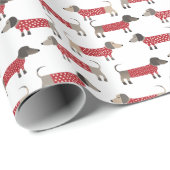 Dachshund Worst Wiener Hondenvakantie Cadeaupapier (Rol Hoek)