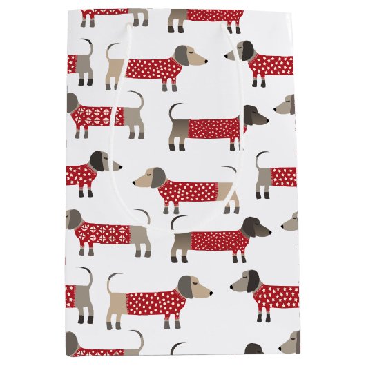 Dachshund Worst Wiener Hondenvakantie Medium Cadeauzakje (Voorkant)