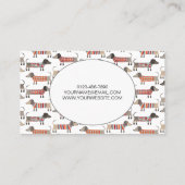 Dachshund-worstdog voor mobiele honden visitekaartje (Achterkant)