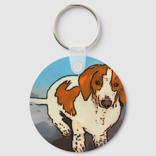 Dachshund Worsteldoghuisdier Aquarel Sleutelhanger