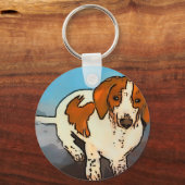 Dachshund Worsteldoghuisdier Aquarel Sleutelhanger (Voorkant)