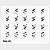 Dachshund Worstelhond Hart Monogram Naam Vierkante Sticker (Vel)