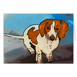 Dachshund Worstelhond Huisdier Aquarel kaart