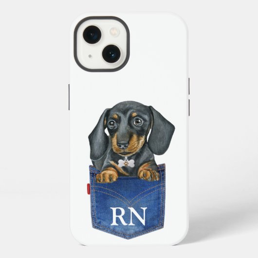 Dachshund worstelhond Monogram Case-Mate Case iPhone Hoesje (Achterkant)