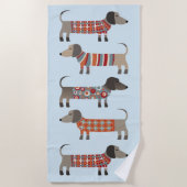 Dachshund worstelhond strandlaken (Voorkant)