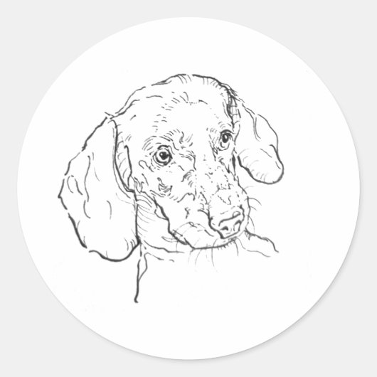Dachshund, Worstelhond, Teckel Ronde Sticker (Voorkant)