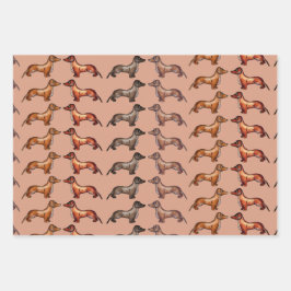 Dachshund, worstenhond inpakpapier vel