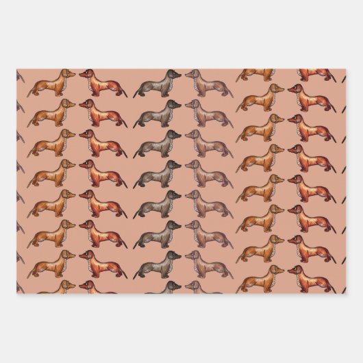 Dachshund, worstenhond inpakpapier vel (Voorkant)