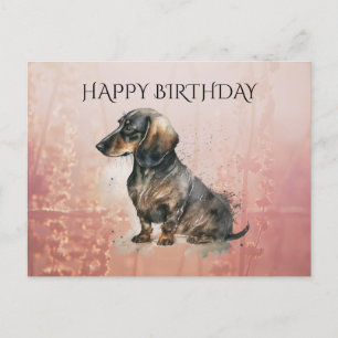 DACHSHUND Worstenhond met bewerkbare tekst Briefkaart