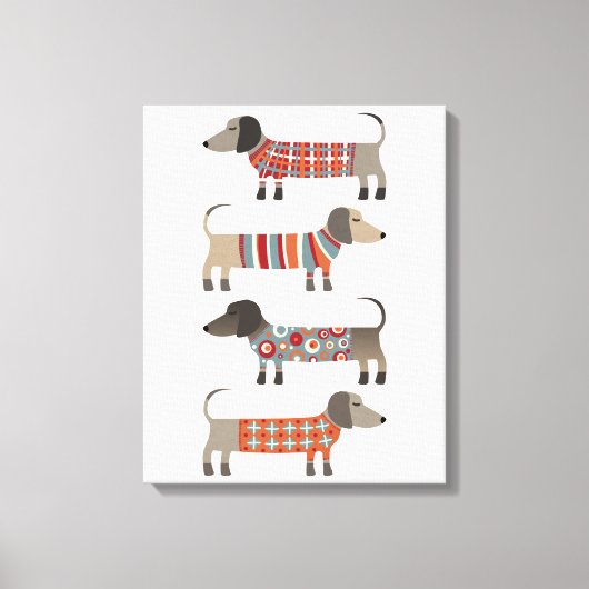 Dachshund worsthond canvas afdruk (Voorkant)