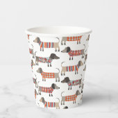 Dachshund worsthond papieren bekers (Voorkant)