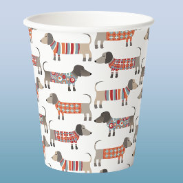 Dachshund worsthond papieren bekers
