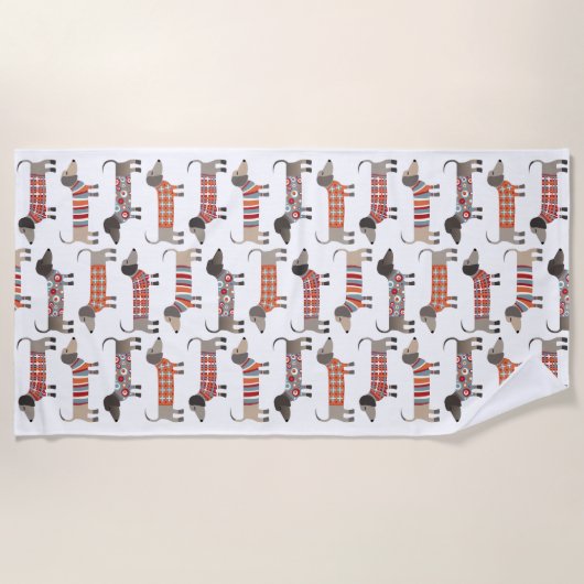 Dachshund worsthond strandlaken (Voorkant)