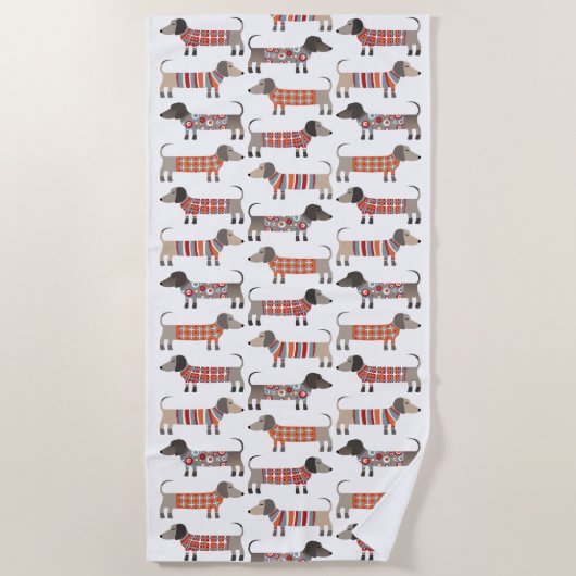 Dachshund worsthond strandlaken (Voorkant)