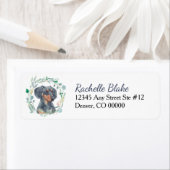 Dachshund Wreath Return Address Etiket (Insitu)