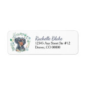 Dachshund Wreath Return Address Etiket (Voorkant)