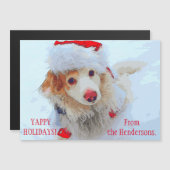 Dachshund Xmas feestelijke pet sneeuw (Voorkant / Achterkant)