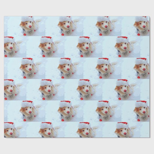 Dachshund Xmas feestelijke pet sneeuw Cadeaupapier (Vlak)