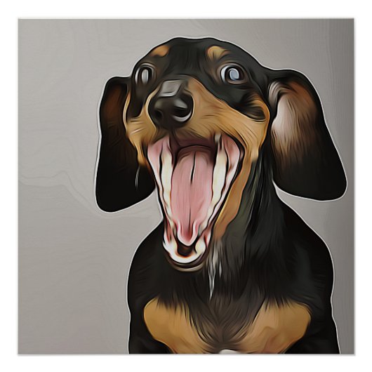 Dachshund Yawning Dachshund Birthday Poster (Voorkant)