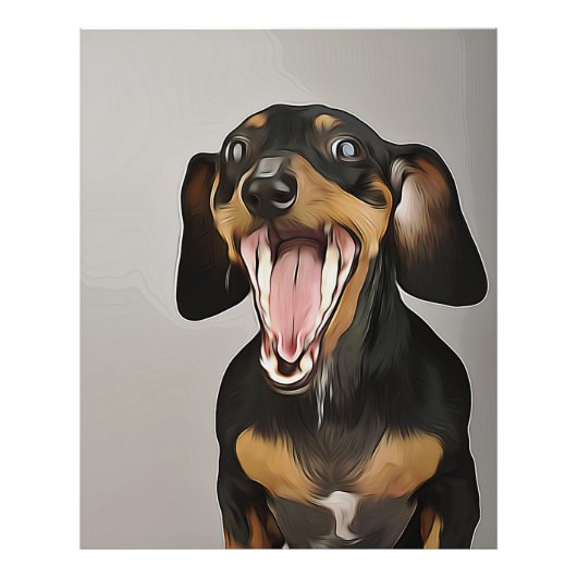 Dachshund Yawning Dachshund Birthday Poster (Voorkant)