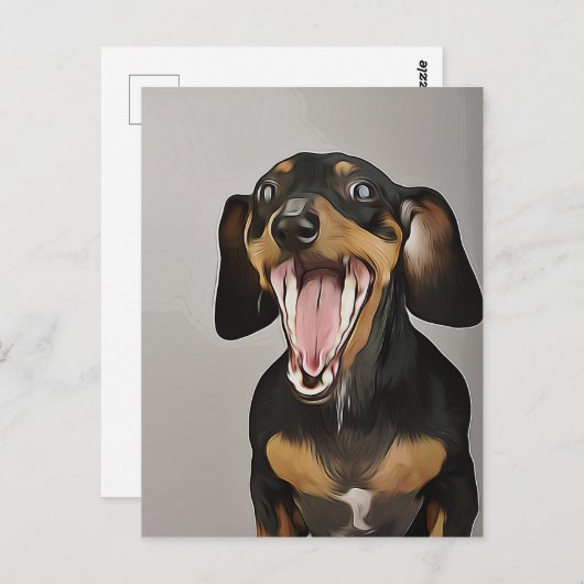 Dachshund Yawning Dachshund Birthday Poster Briefkaart (Voorkant / Achterkant)