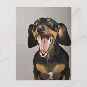 Dachshund Yawning Dachshund Birthday Poster Briefkaart
