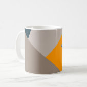 Dachshund Yellow en Deep Blauwgroen Abstract Koffiemok (Voorkant links)