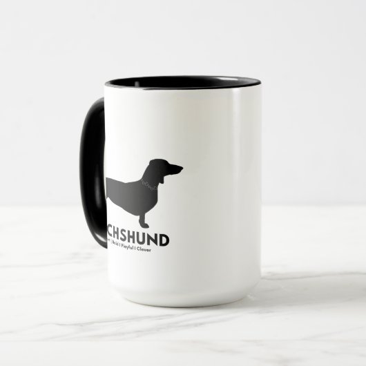 Dachshund Yin Yang Coffee Mok (Voorkant links)