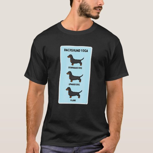 Dachshund Yoga Gekke eigenaar Pet Joke Plank Exerc T-shirt (Voorkant)