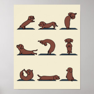 Dachshund yoga   Ideaal geschenk voor moms Poster