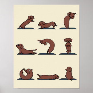 Dachshund yoga | Ideaal geschenk voor moms Poster