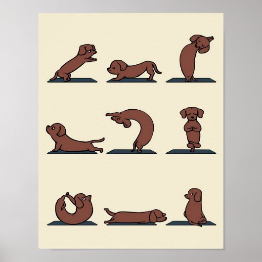 Dachshund yoga | Ideaal geschenk voor moms Poster (Voorkant)
