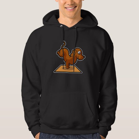 Dachshund Yoga Poses Sport Gymnastics Ohmmm Heartb Hoodie (Voorkant)
