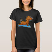 Dachshund Yoga Poses Sport Gymnastics Ohmmm Heartb T-shirt (Voorkant)